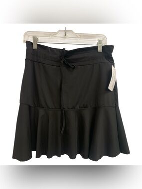 Olm NWT Black A-Line Flared Drawstring Skirt Size L